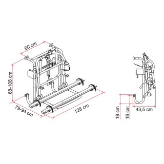 2 - Porta-bicicletas Fiamma Carry-Bike Lift 77 Nero preto